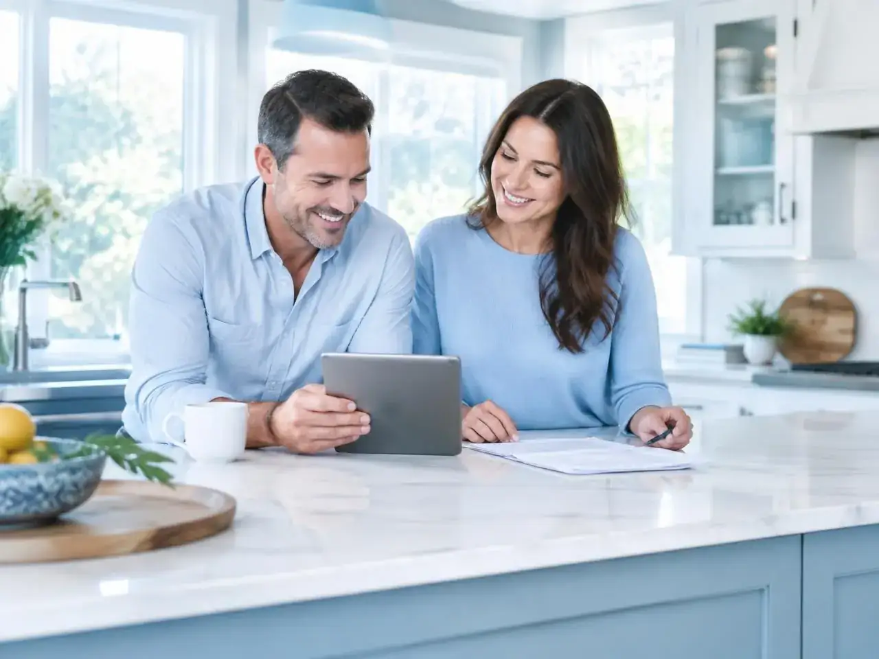 Homeowners relaxing at home