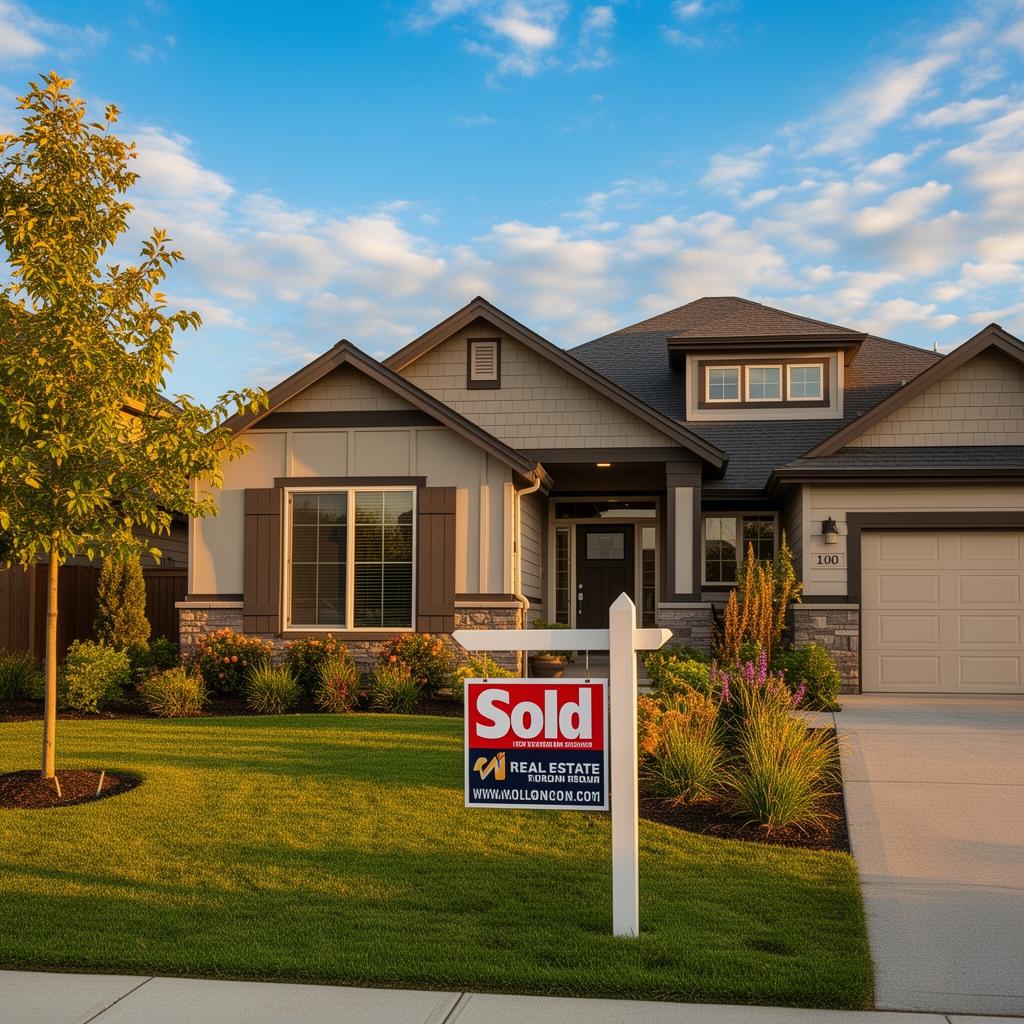 Beautiful home with sold sign