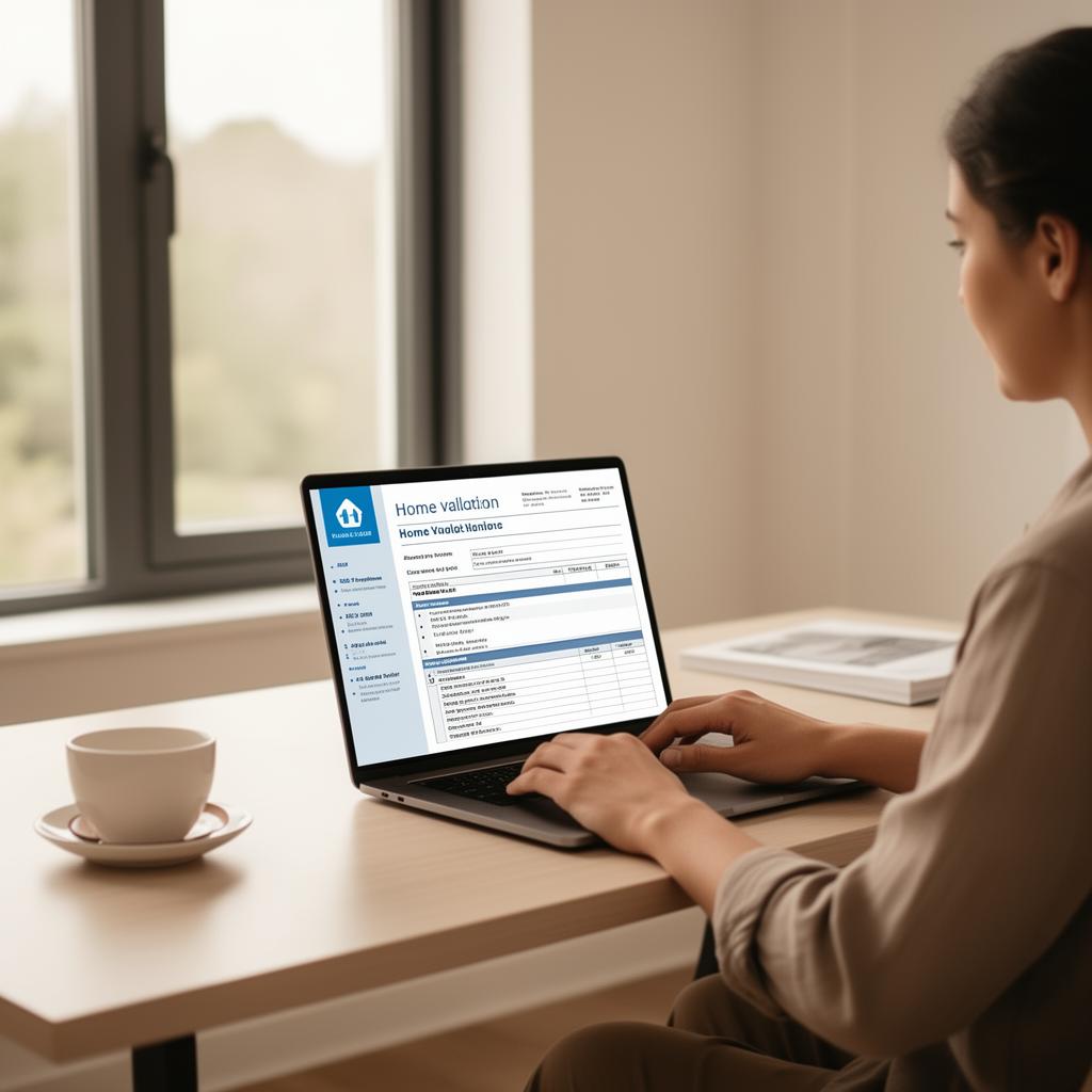 Person reviewing home valuation online